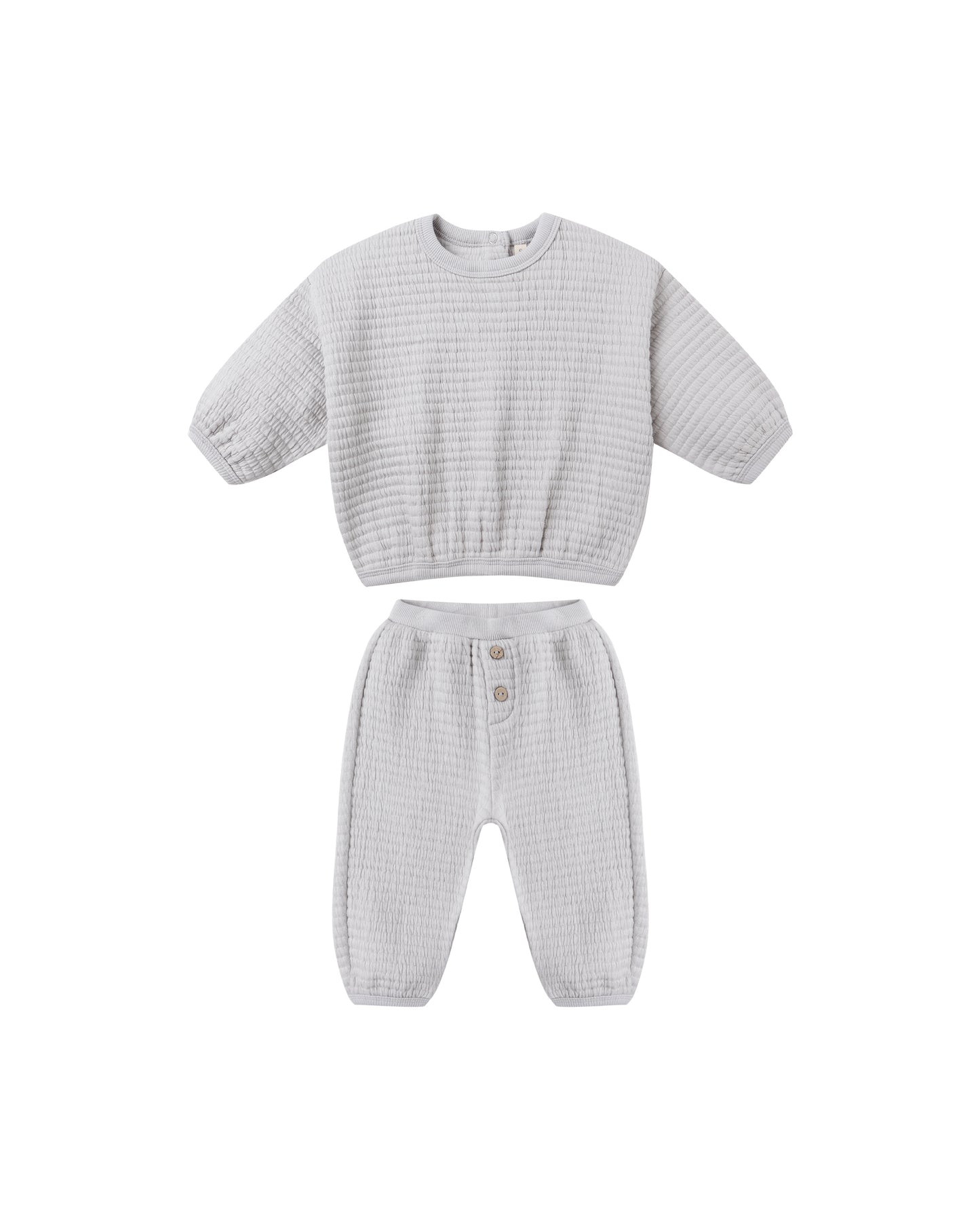 Quincy Mae Textured Sweat Set Frost