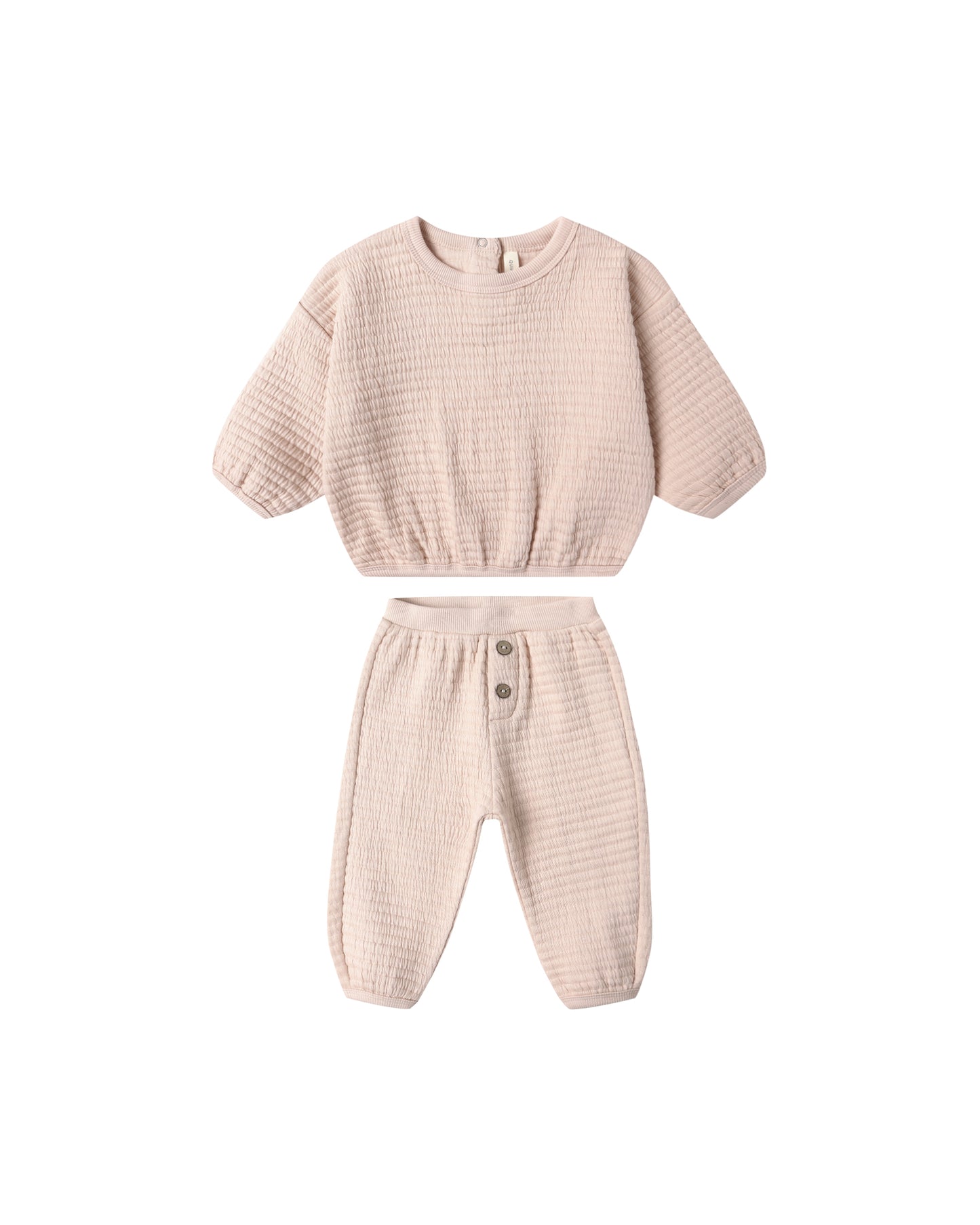 Quincy Mae Textured Sweat Set Antique