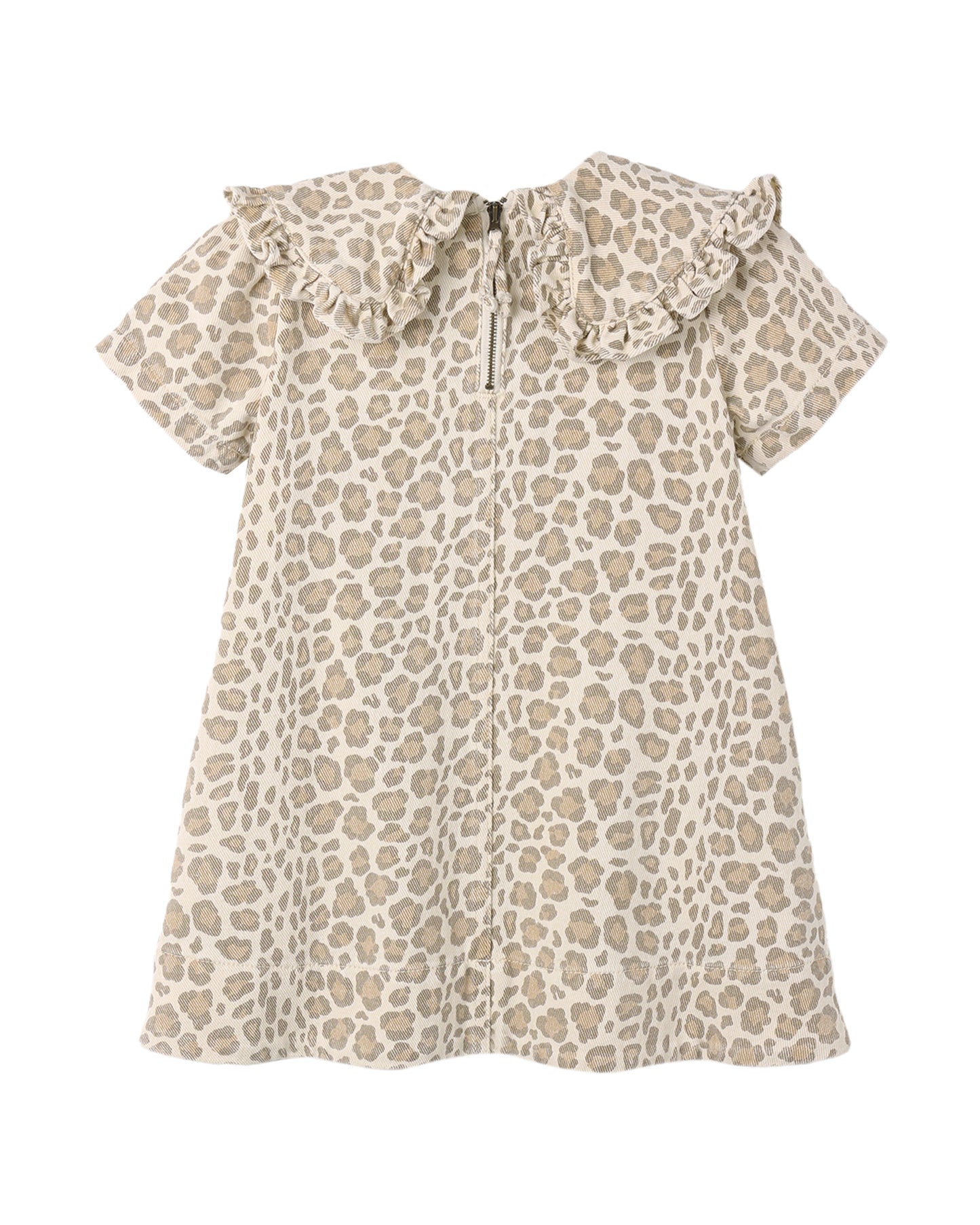 Rylee + Cru Collared Denim Mini Dress Leopard