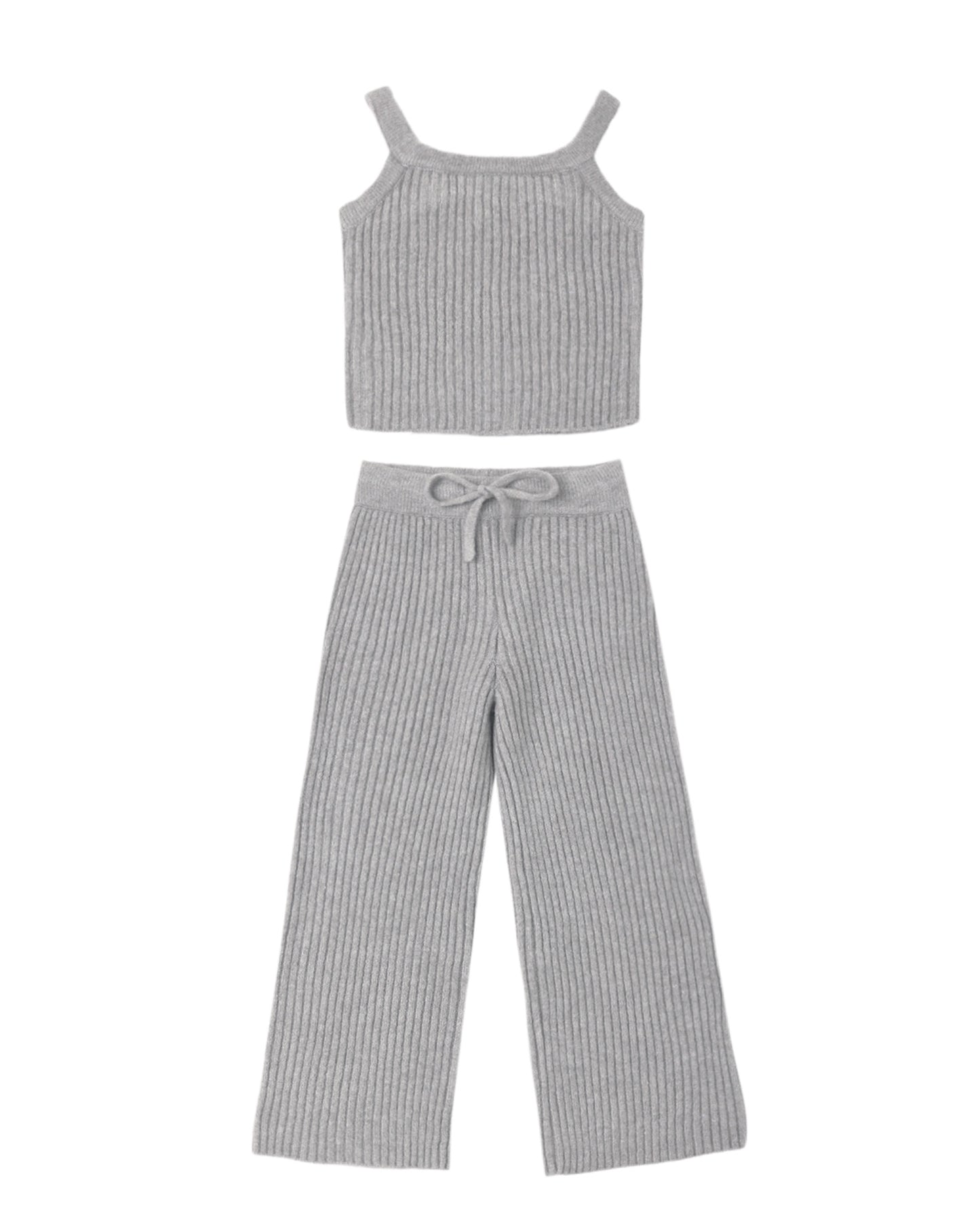 Rylee + Cru Fuzzy Knit Lounge Set Dusty Blue