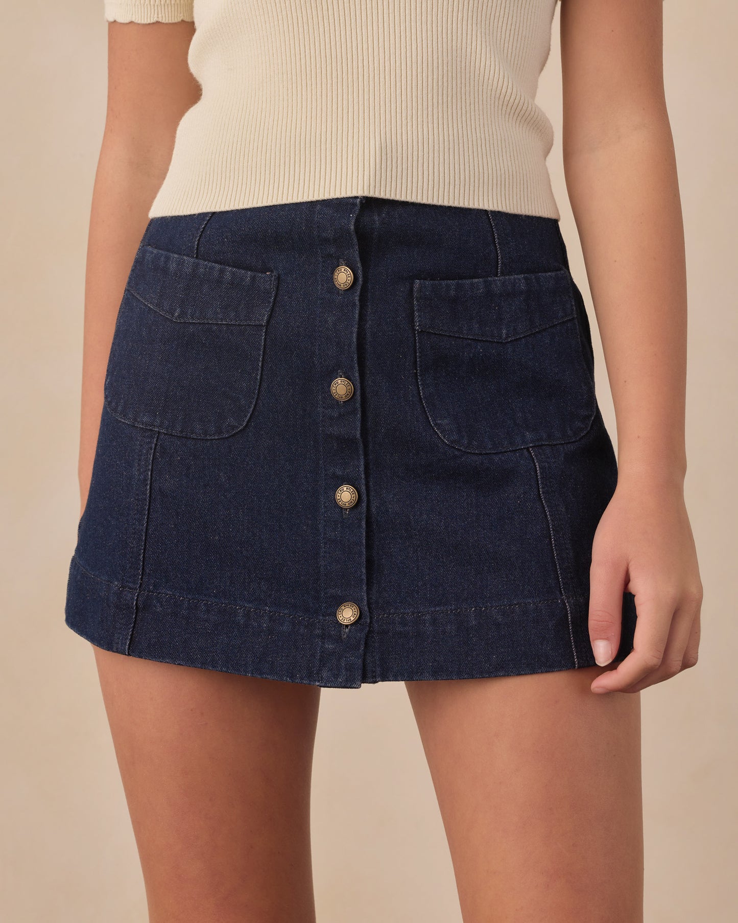 Rylee + Cru Teen Denver Mini Skirt Dark Indigo