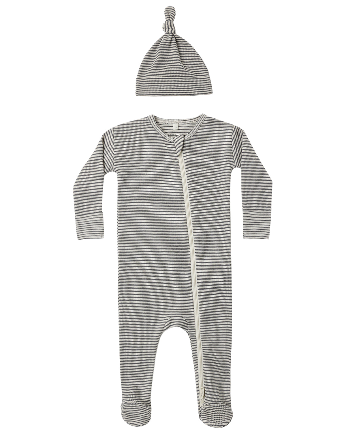 Quincy Mae Waffle Sleep Set Midnight Microstripe