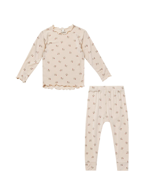 Rylee + Cru Modal Pajama Set Holly Berry