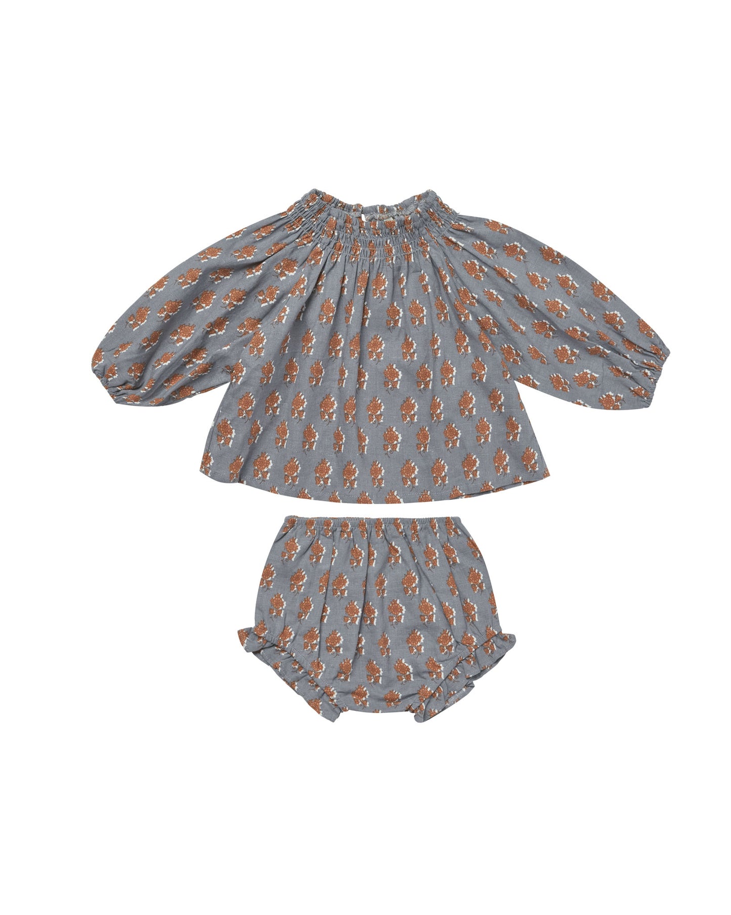 Rylee + Cru Quincy Blouse Set Blue Floral