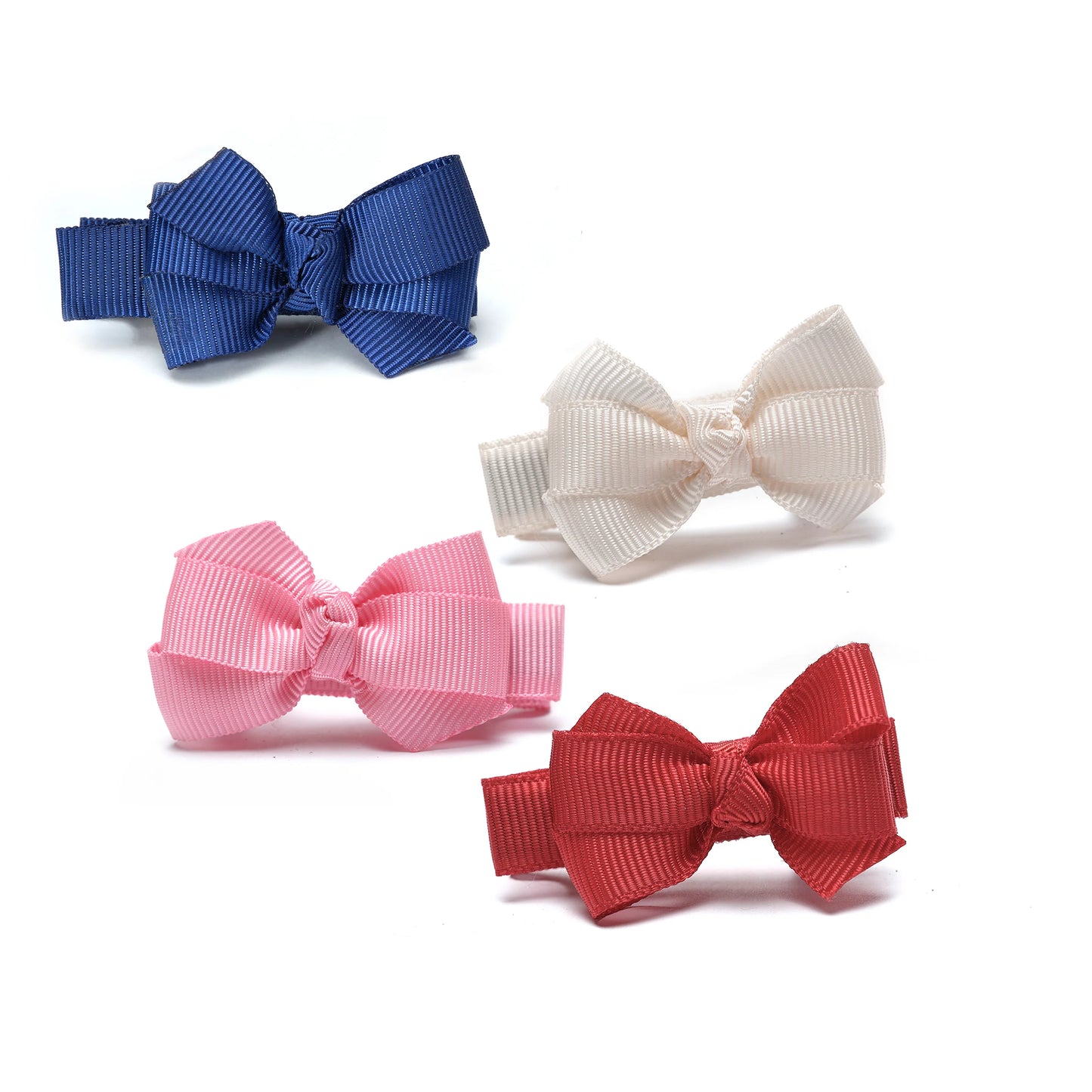 Lilies & Roses little bows fabric red blue pink hair clips