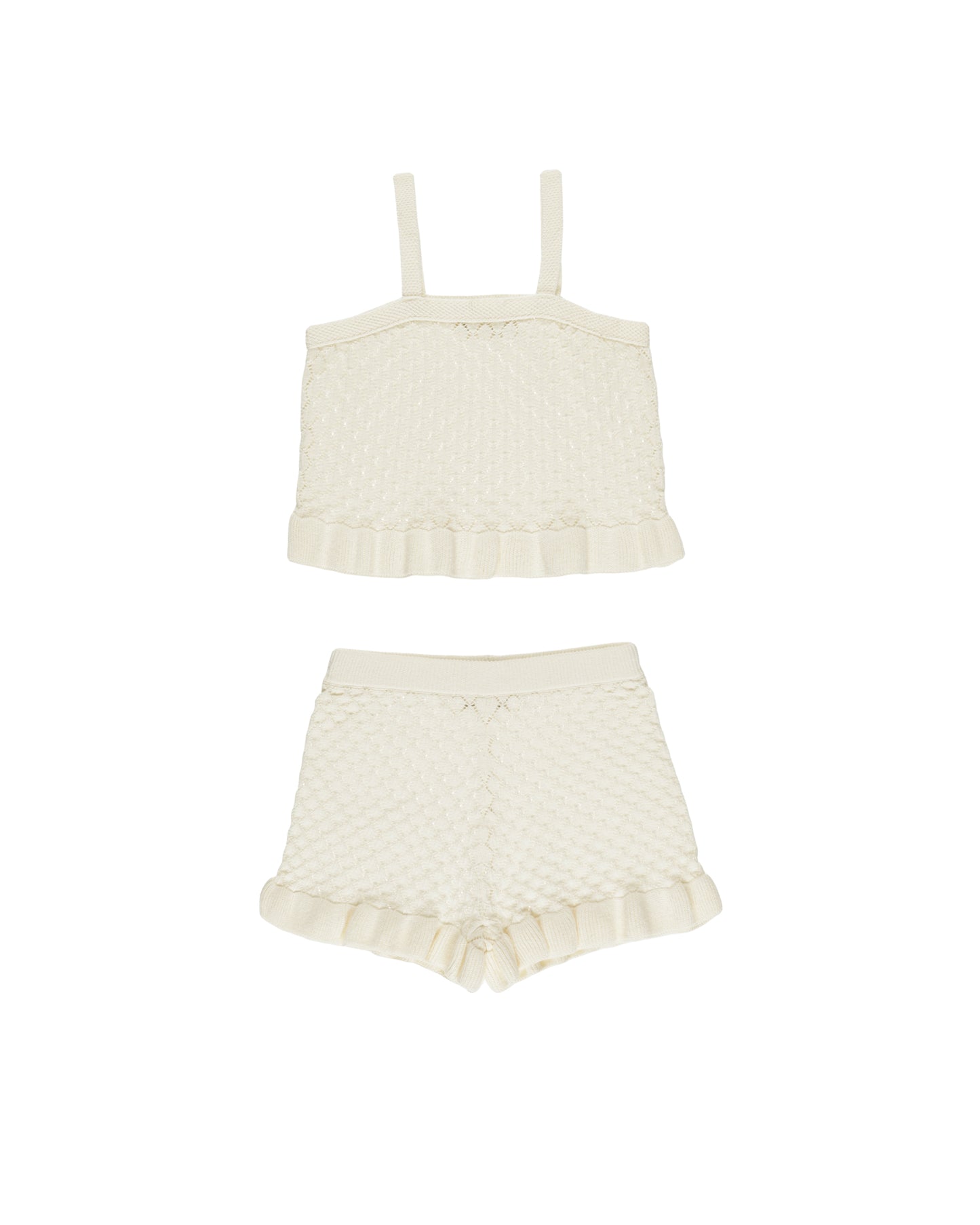 Rylee + Cru Ivory Crochet Tank Set