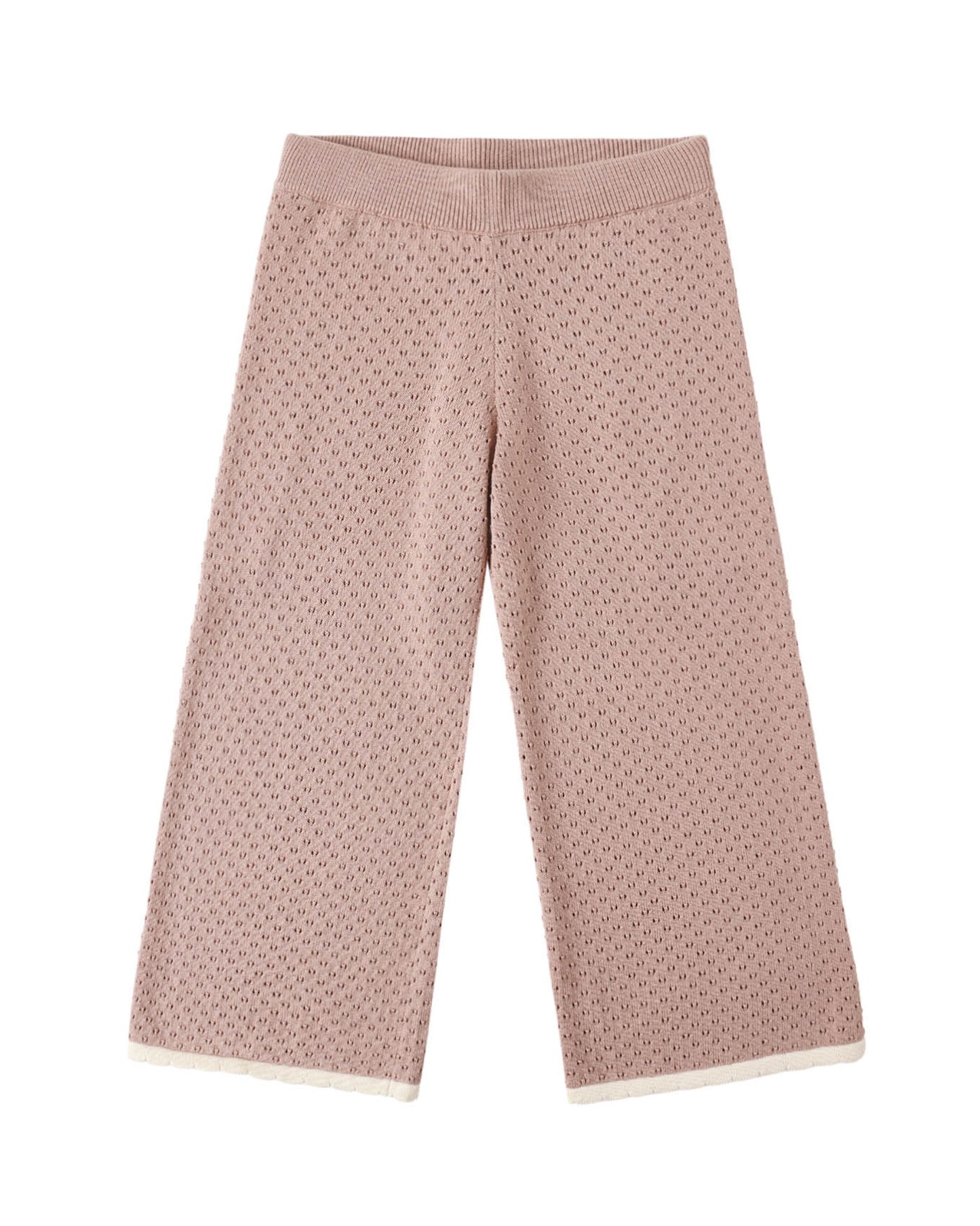 Rylee + Cru Pointelle Knit Pant Rosewood