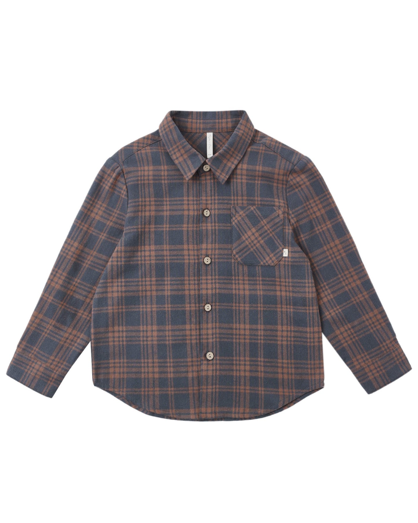 Rylee + Cru Collared Long Sleeve Shirt Midnight Plaid