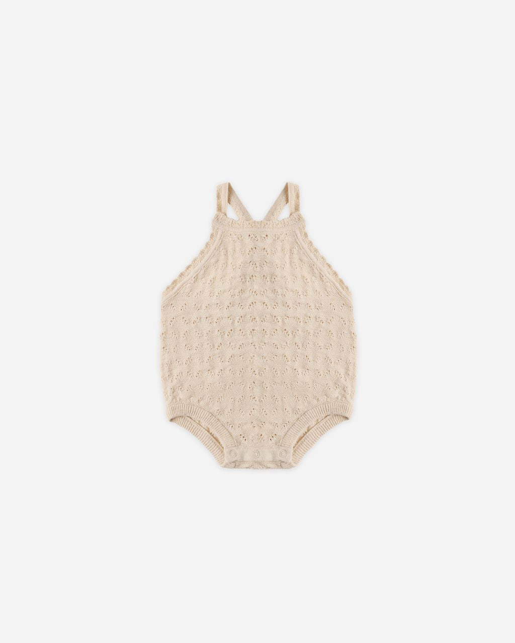 Quincy Mae Annie Knit Romper Ecru