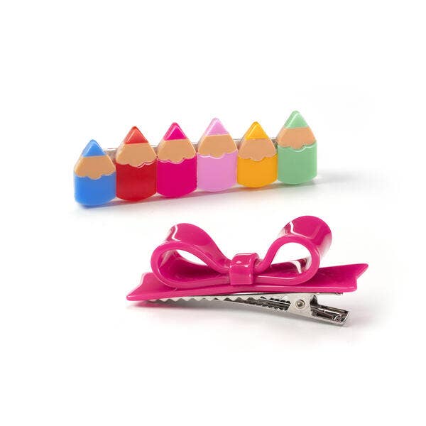 Lilies & Roses NY-Pencils Vibrant Colors & Bowtie Alligator Clips