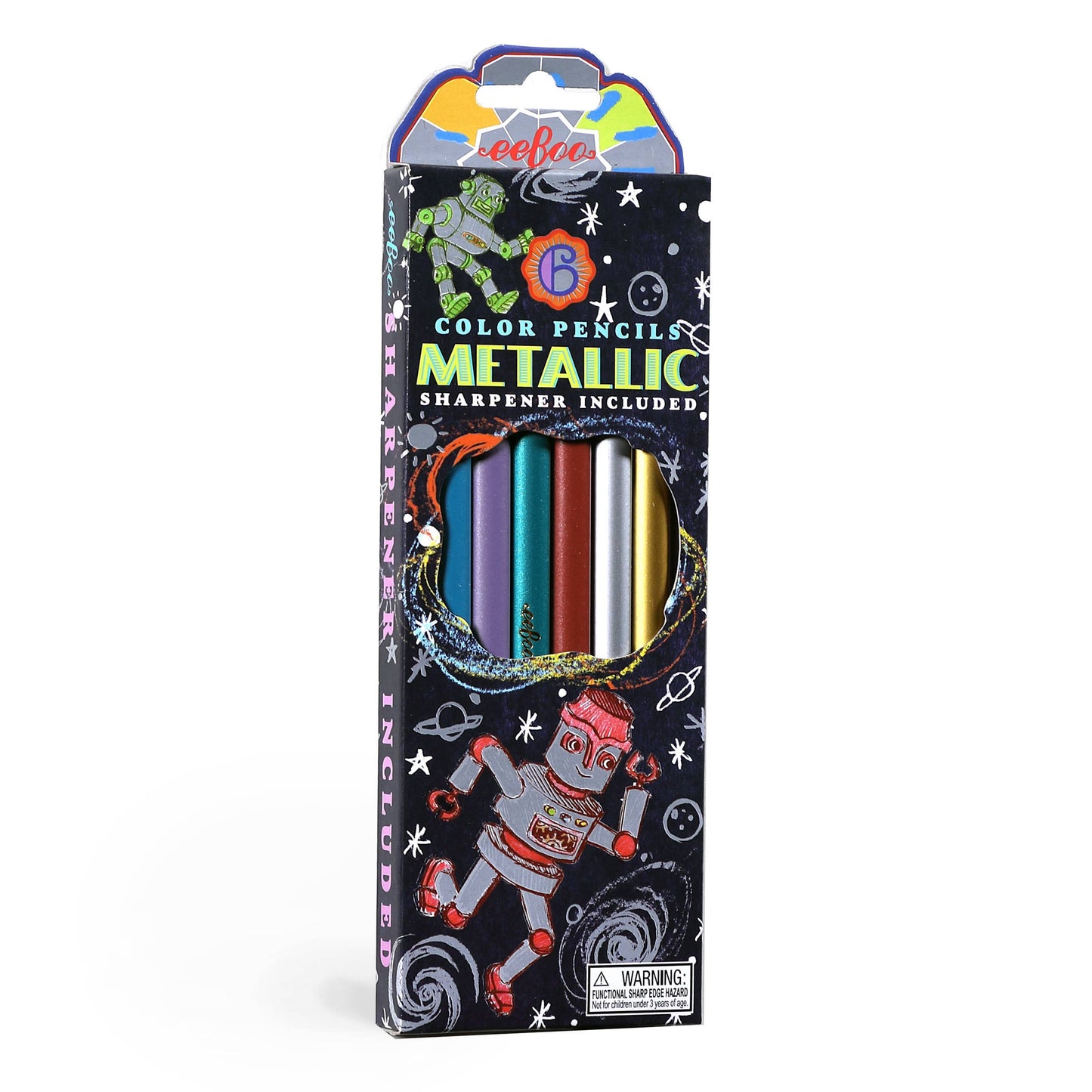 eeBoo - Silver Robot Metallic Pencils