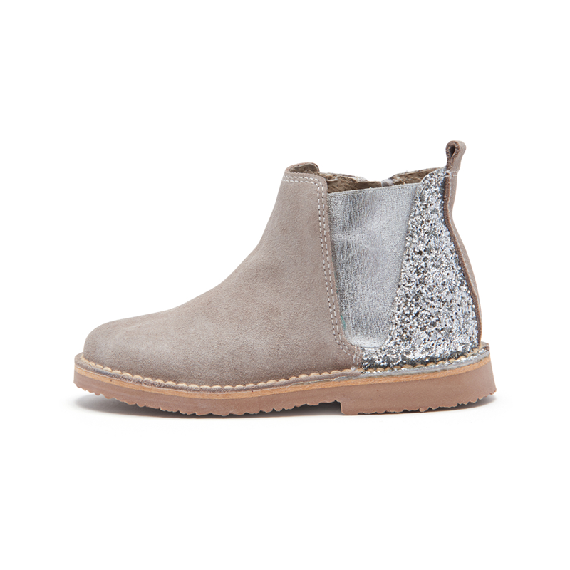 Childrenchic Suede Chelsea Glitter Boots