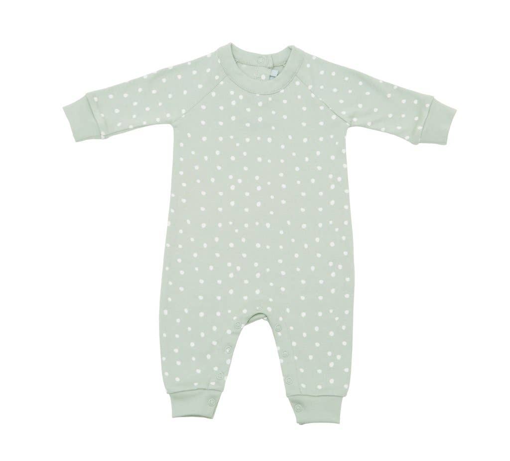Moss Grey and White Spot Print All in One