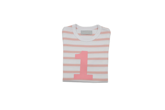 Bob & Blossom Ltd - Dusty Pink & White Number T-Shirt