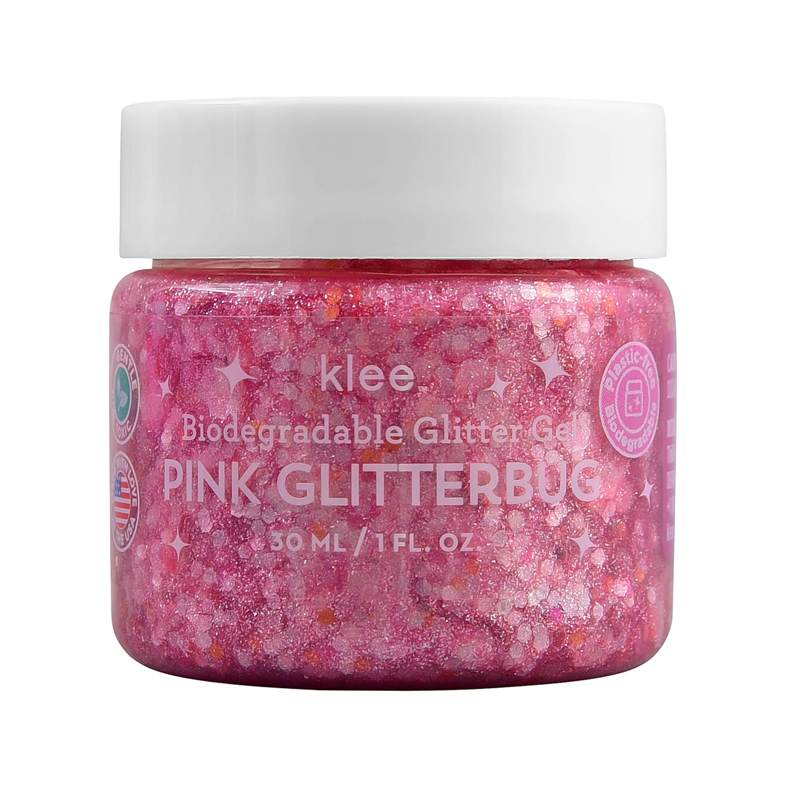 Klee Naturals Pink Glitterbug Klee Biodegradable Glitter Gel, 1 oz