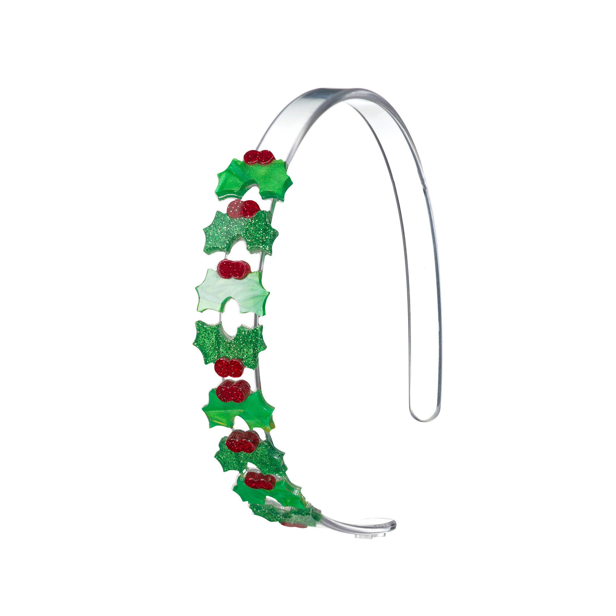 Lilies & Roses NY -Mistletoe Pearlized Glitter Green Headband