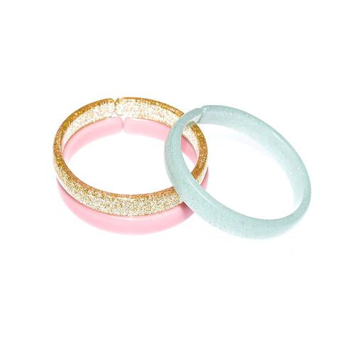 Lilies and Roses Acrylic Bangle Bracelets Set of 3