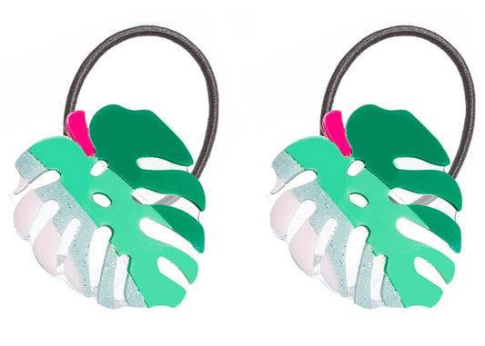 Lilies & Roses Ponytails Pair- Palm Leaves