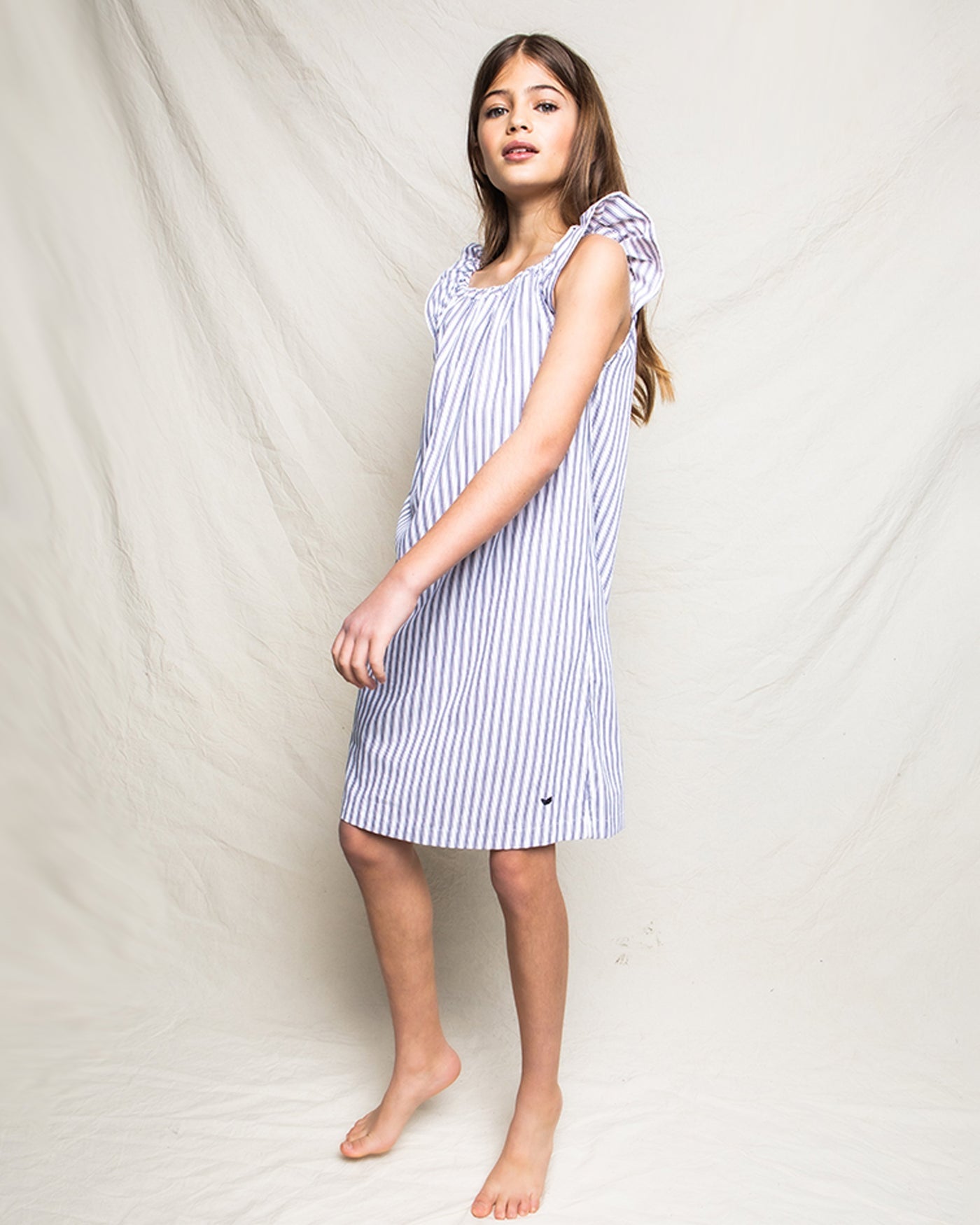 Petite Plume Navy French Ticking Isabelle Nightgown