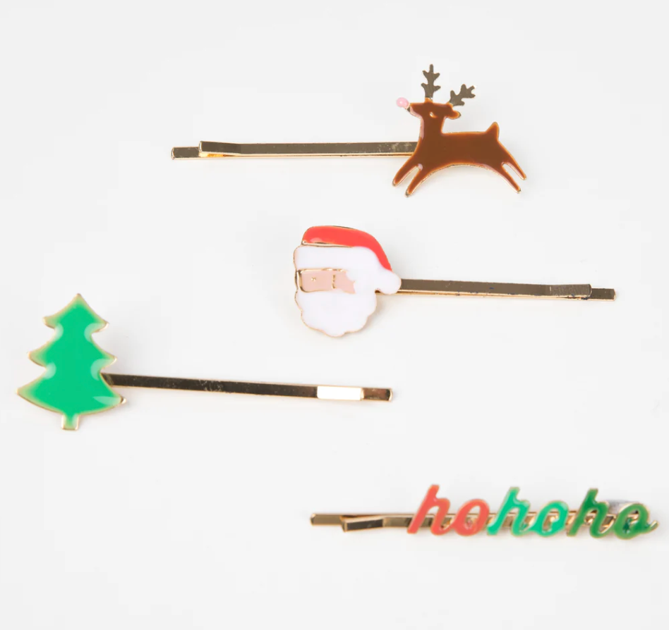 Meri Meri Christmas Enamel Hair Slides - Set of 10