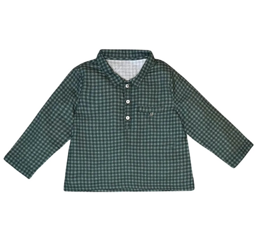 Baybala Phillip Popover in Eucalipto Check
