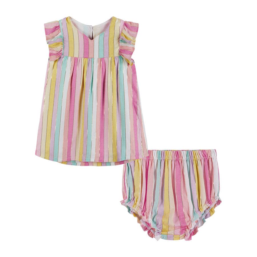 Andy & Evan - Striped Pulldown Set - Multi Lurex
