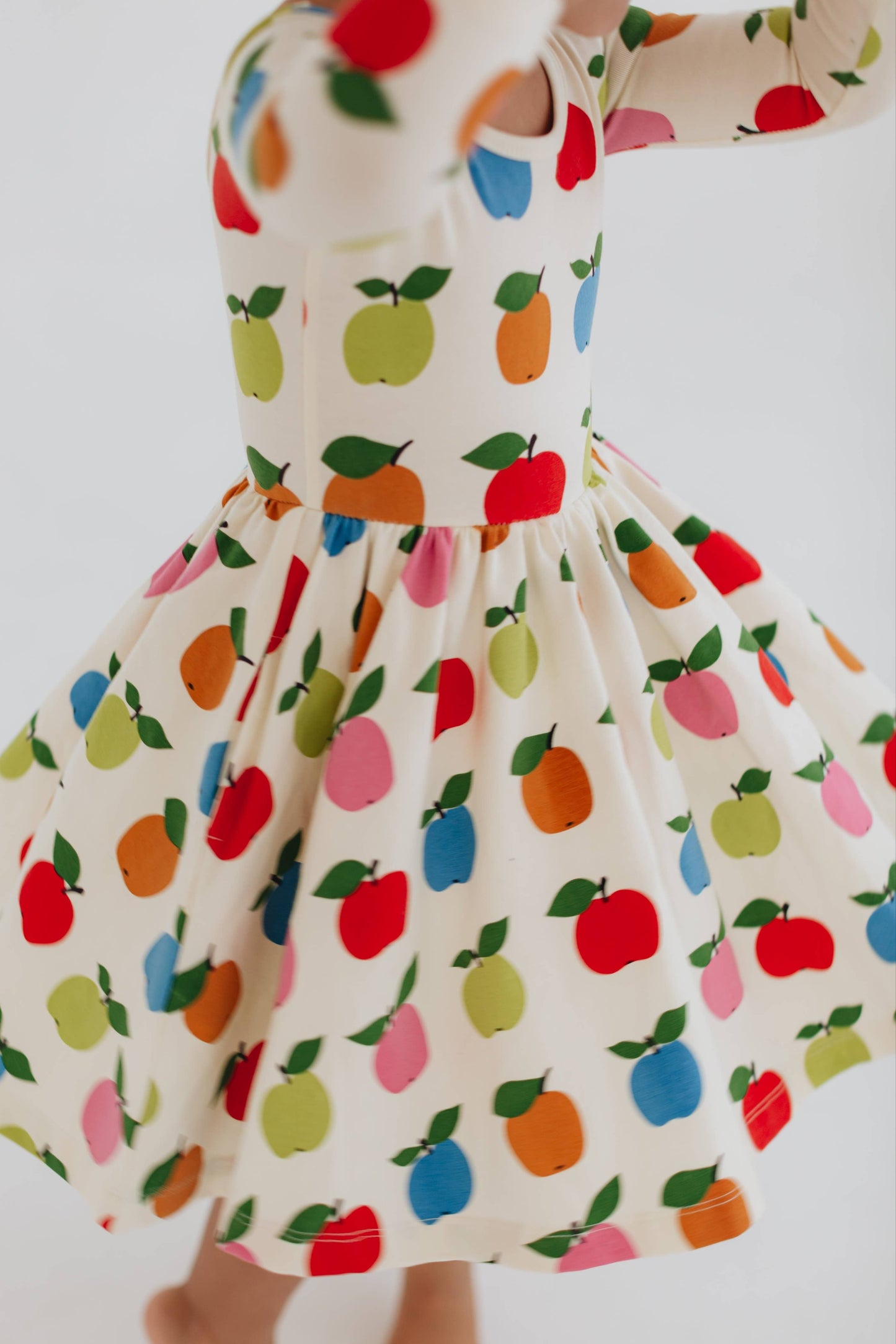 Good Apples Kids - 3/4 Sleeve Twirl Dress in Apples
