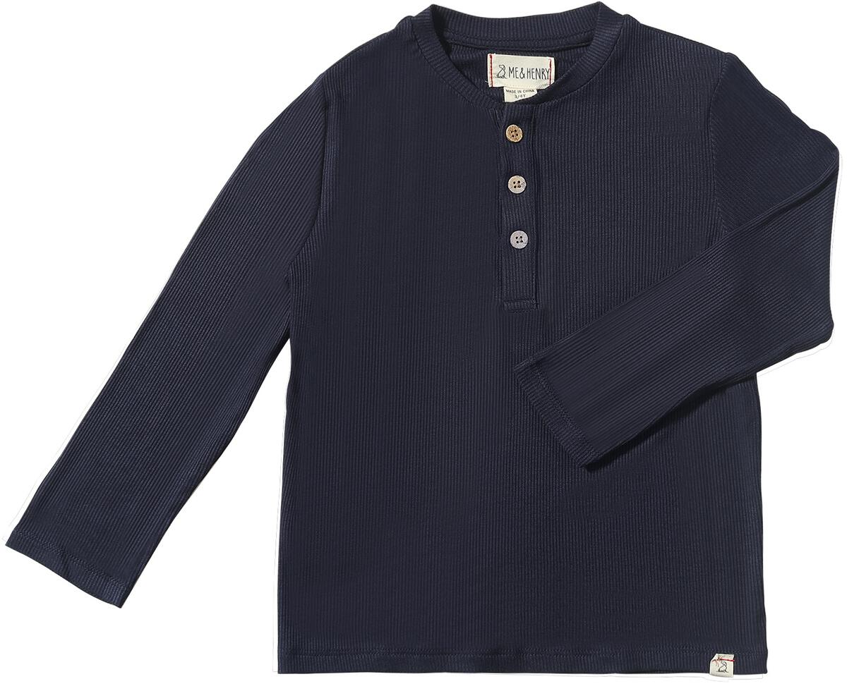 Me & Henry Adams Ribbed Henley Navy