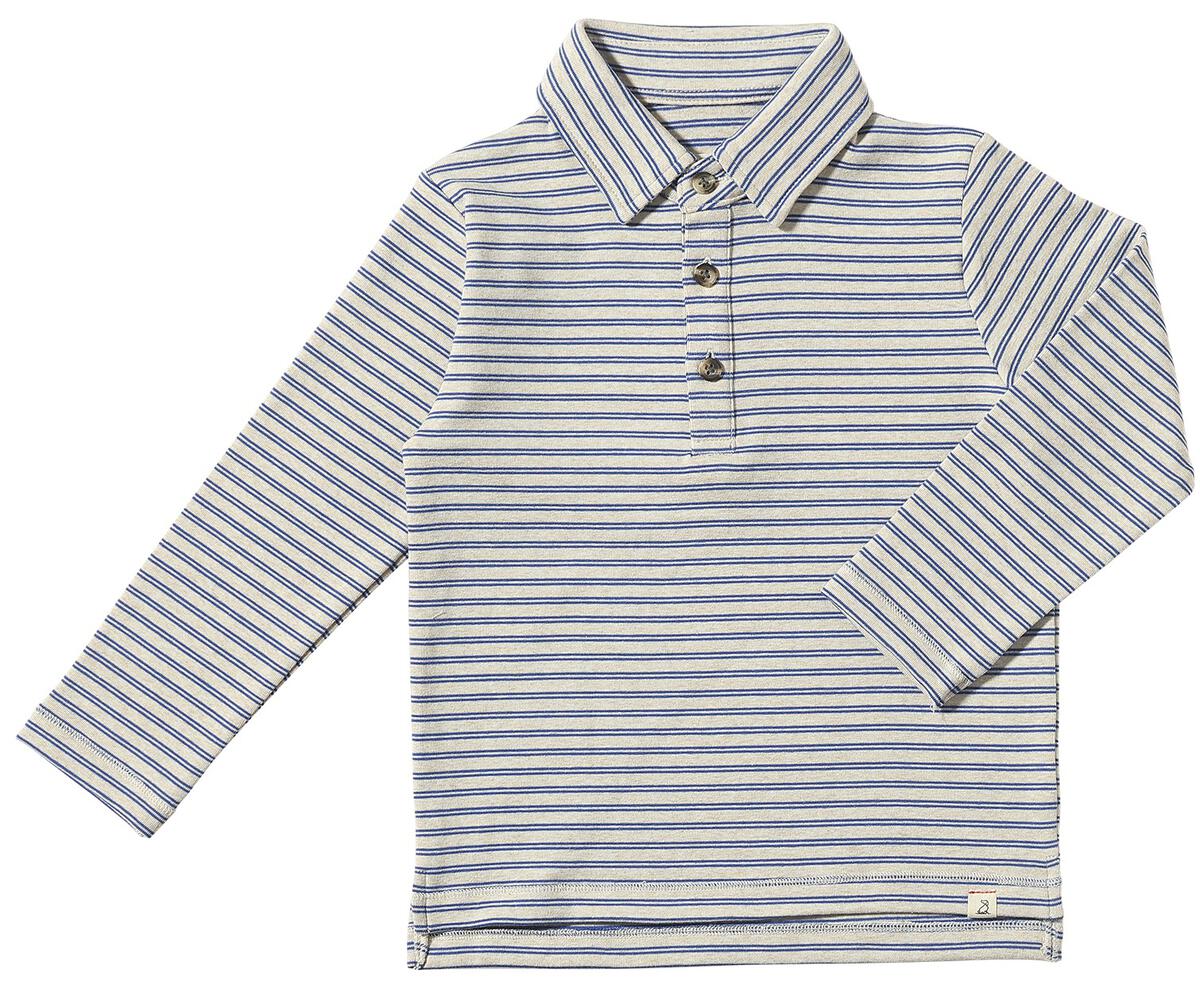 Me & Henry Midway Polo Royal/Grey Double Stripe