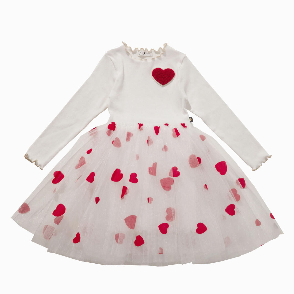 Petite Hailey Heart Tutu Dress White