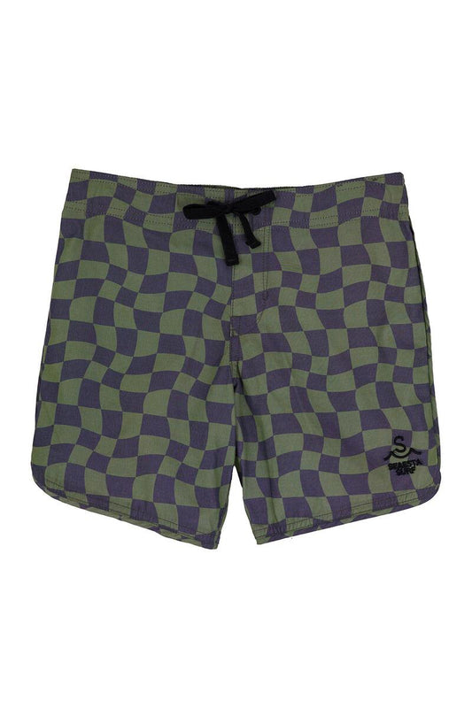 Seaesta Surf Wavy Checks Pine Boardshorts