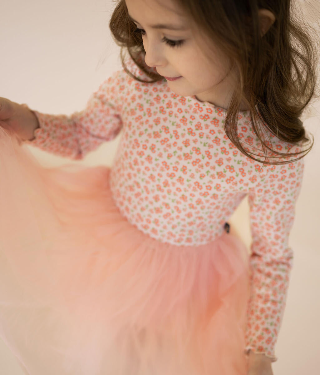 Petite Hailey Vintage Flower 6 Dress Peach