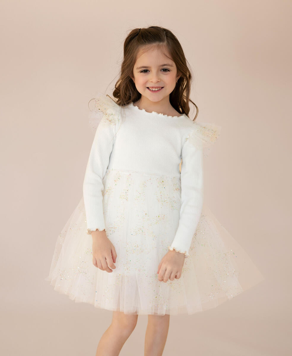 Petite Hailey Mila Jewel Tutu Dress Ivory