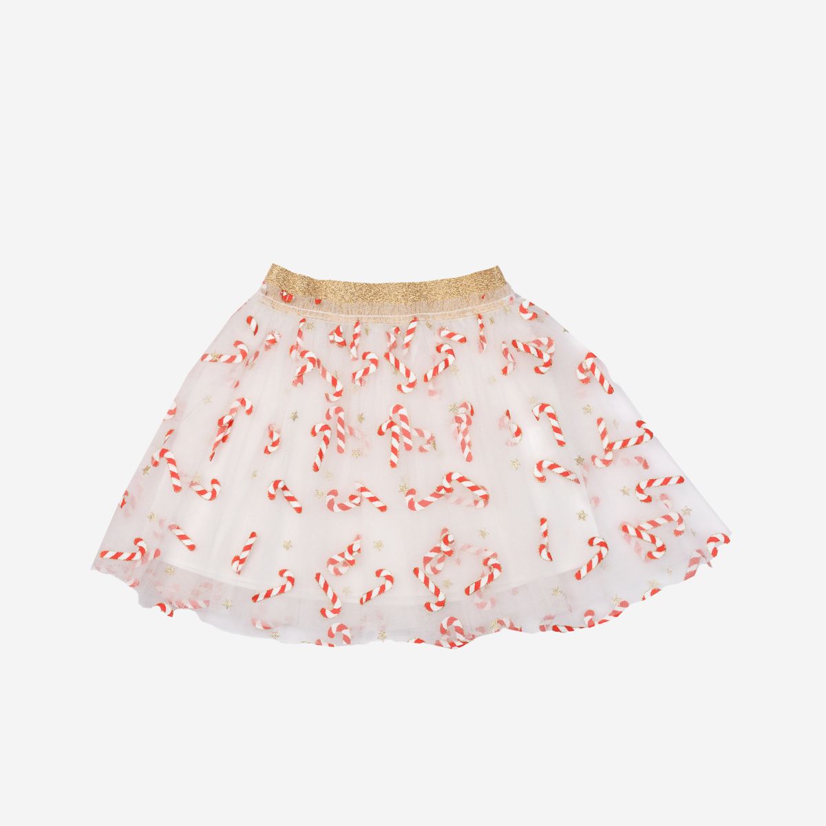 Petite Hailey Candy Cane Star Skirt Red