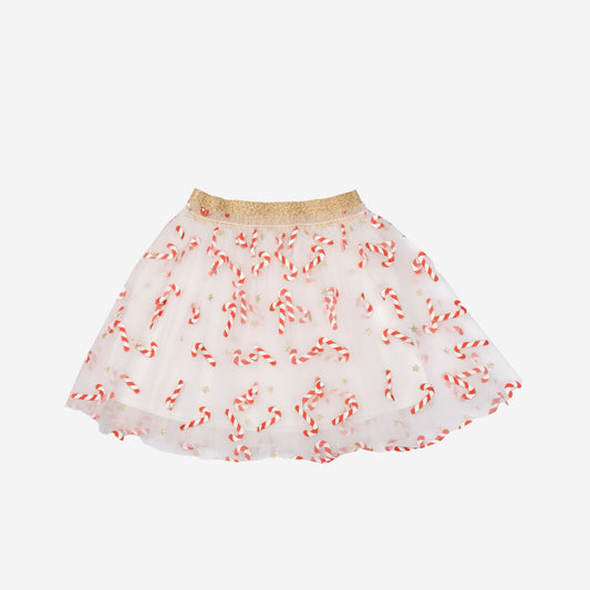 Petite Hailey Candy Cane Star Skirt Red