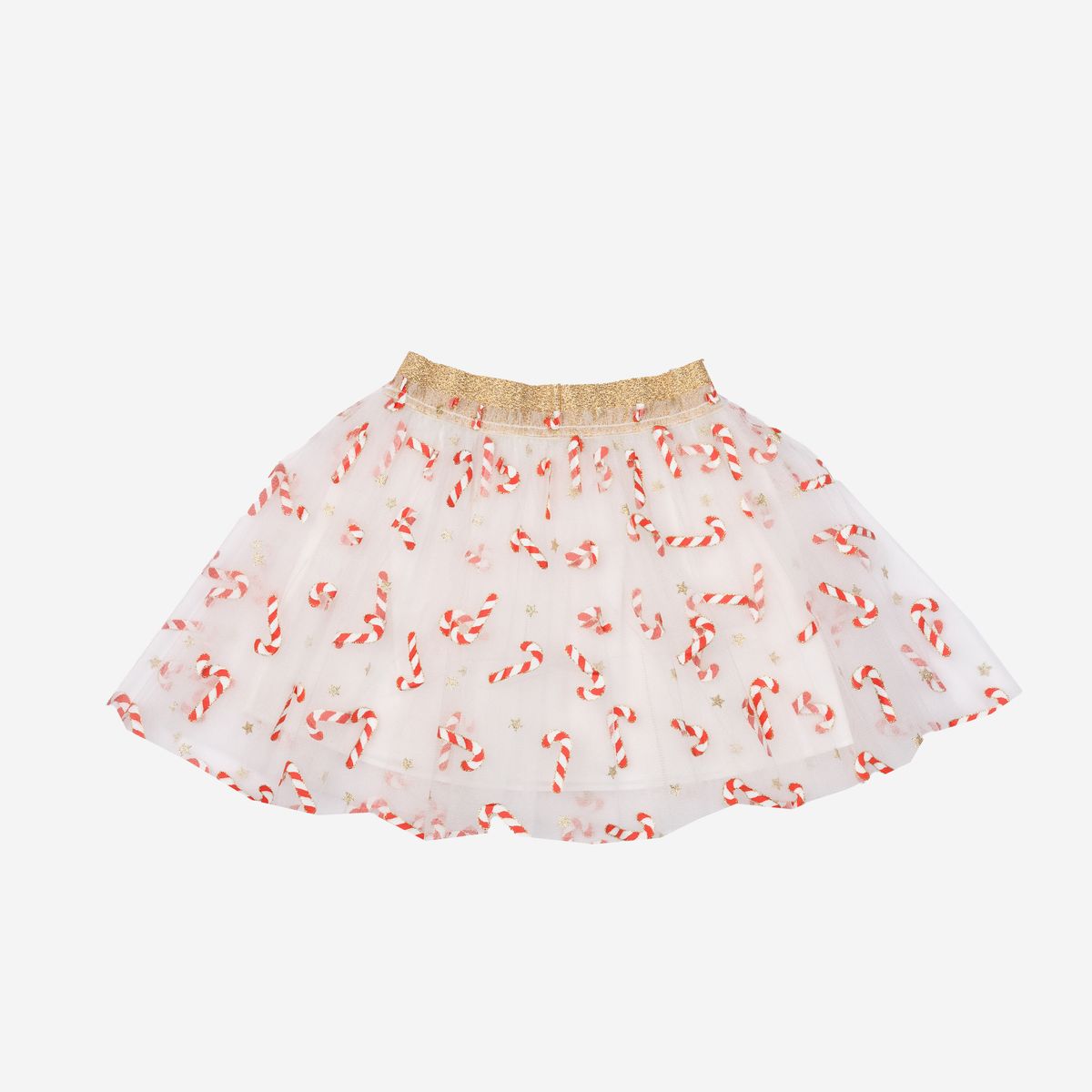 Petite Hailey Candy Cane Star Skirt Red