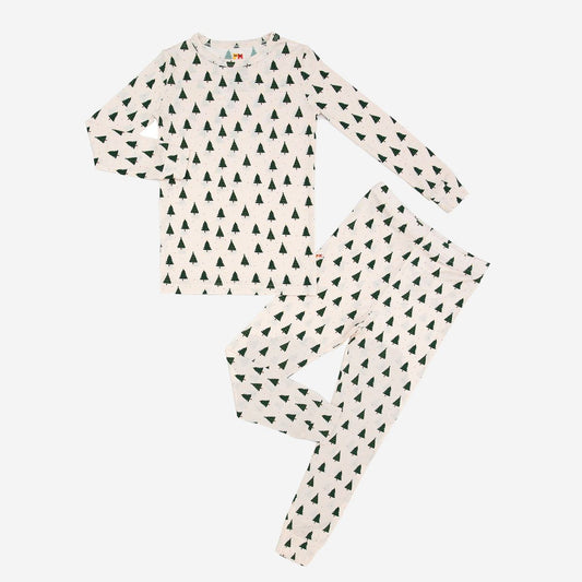 Petite Hailey Bamboo LS Printed PJs Set Tree