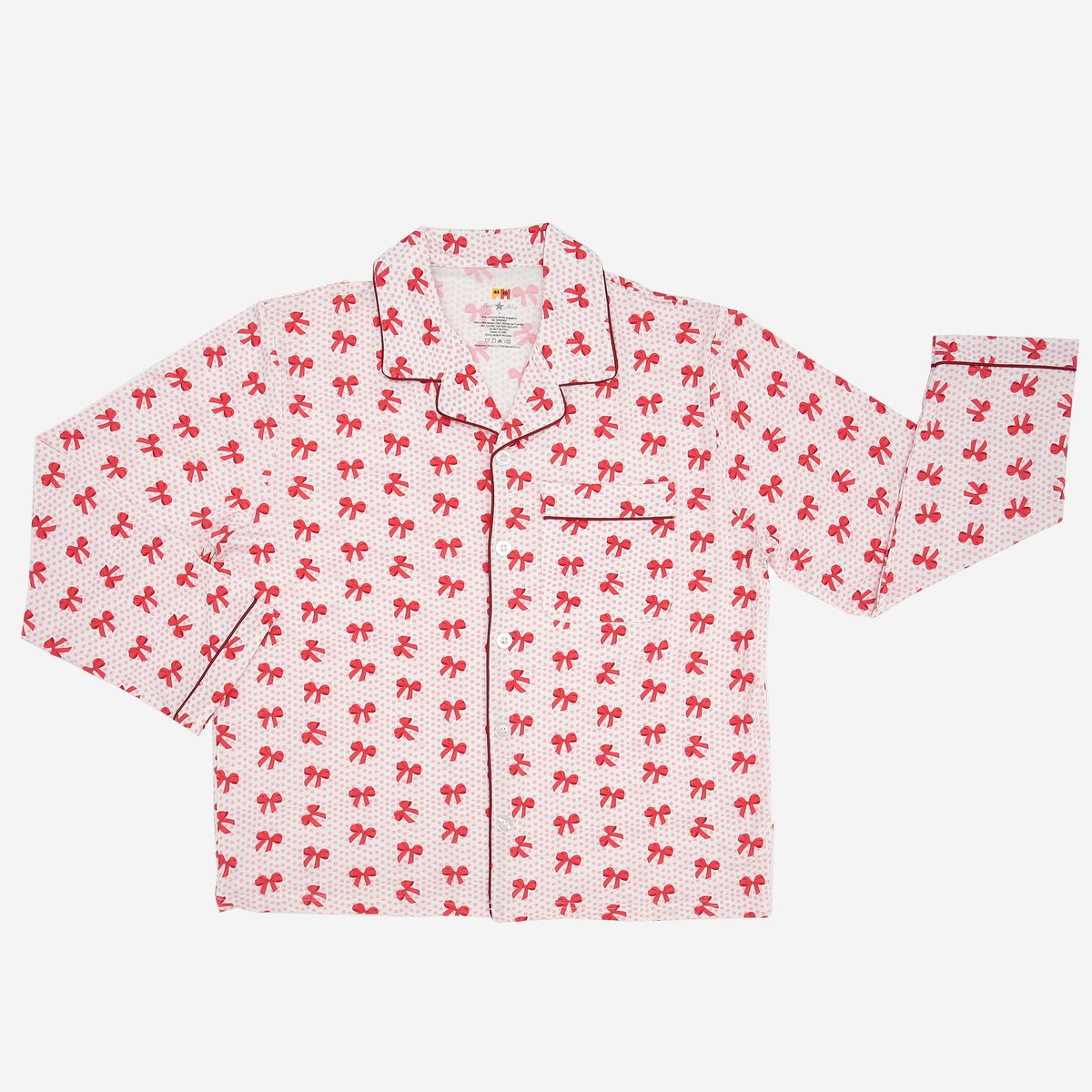 Petite Hailey Bamboo Adult PJs Set Pink Bow