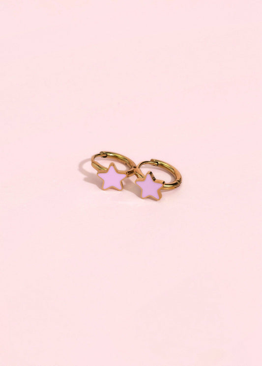 Pierced Co - Pink Star Huggie