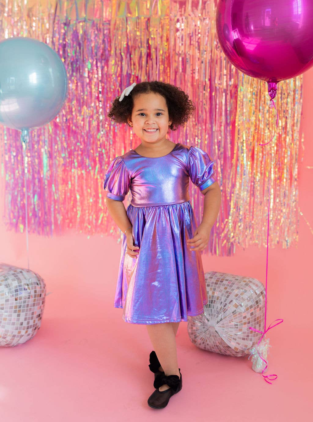 Ollie Jay - Puff Dress in Purple Lamé