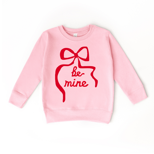Benny & Ray Apparel - Be Mine Coquette Bow Valentines Day Kids sweatshirt