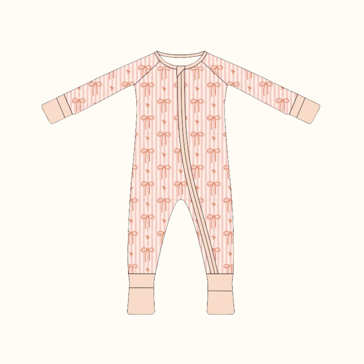 Polished Prints - Striped Bow, bamboo baby sleeper