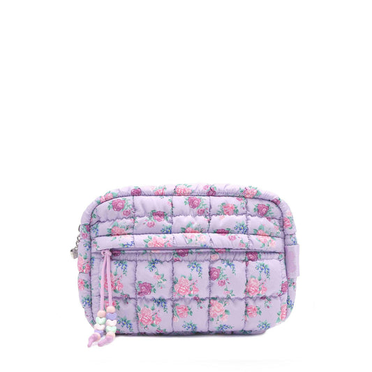 OMG Accessories - Quilted Scrunchies Floral Printed Pouch: Lavender Floral Print Scrunch