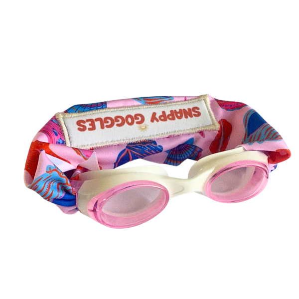 Snappy Goggles – Kids Swim Goggles, Floatable (Ages 3+): Seashell Social