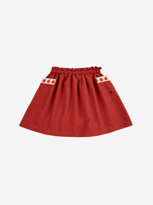Bobo Choses Pockets Woven Skirt Burgundy Red