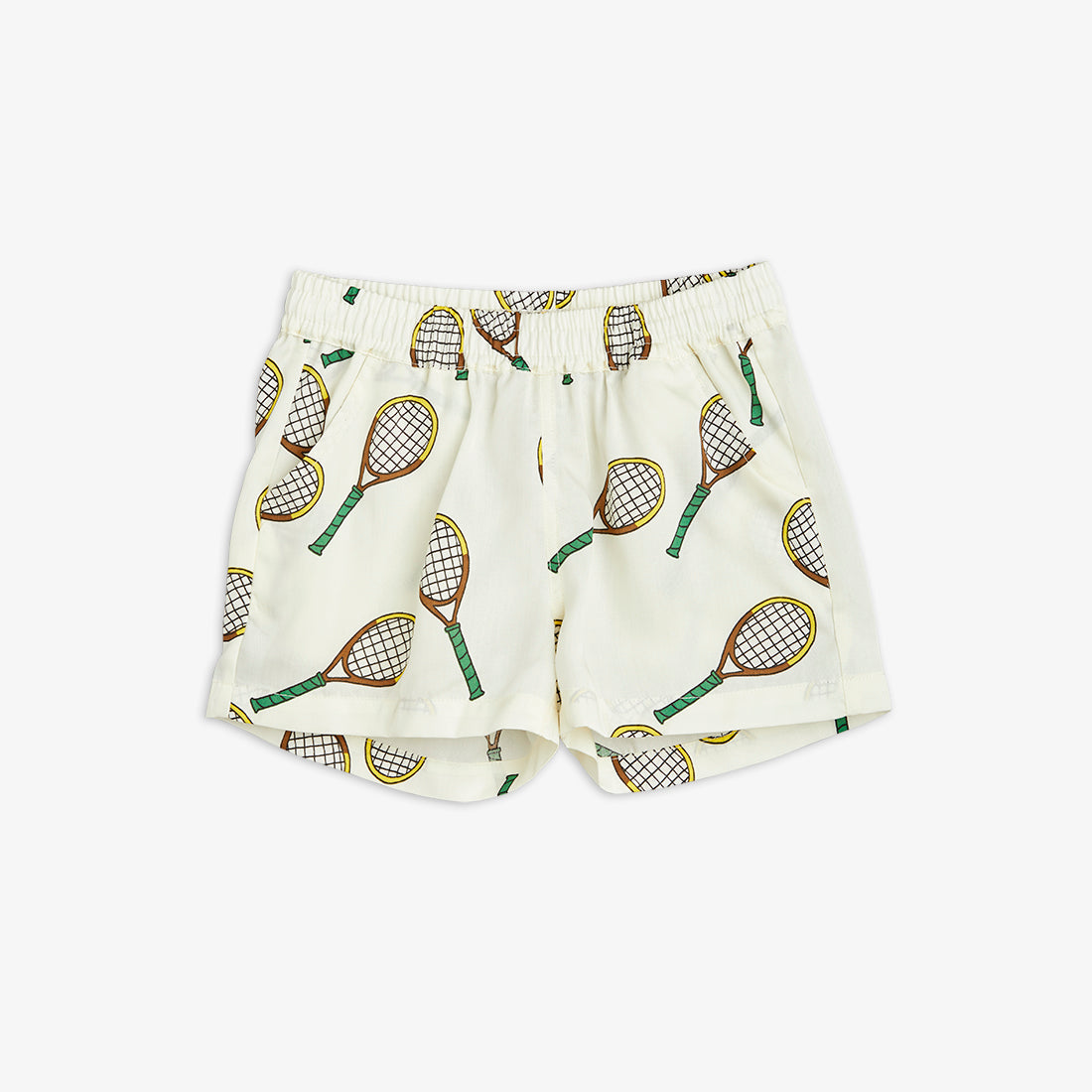 Mini Rodini Tennis Aop Woven Shorts in Offwhite