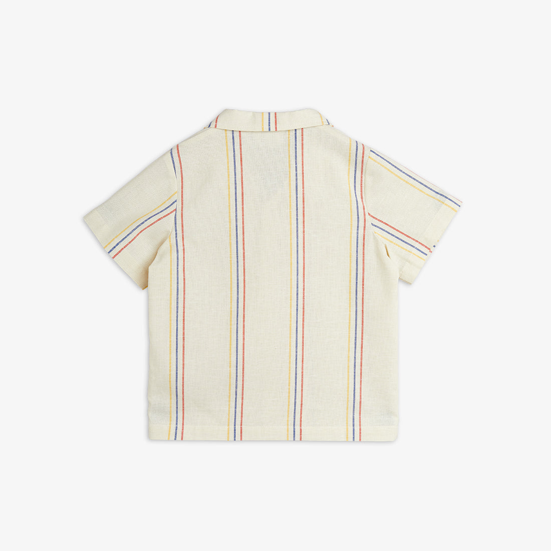 Mini Rodini Stripe Y/D Woven Ss Shirt in Offwhite