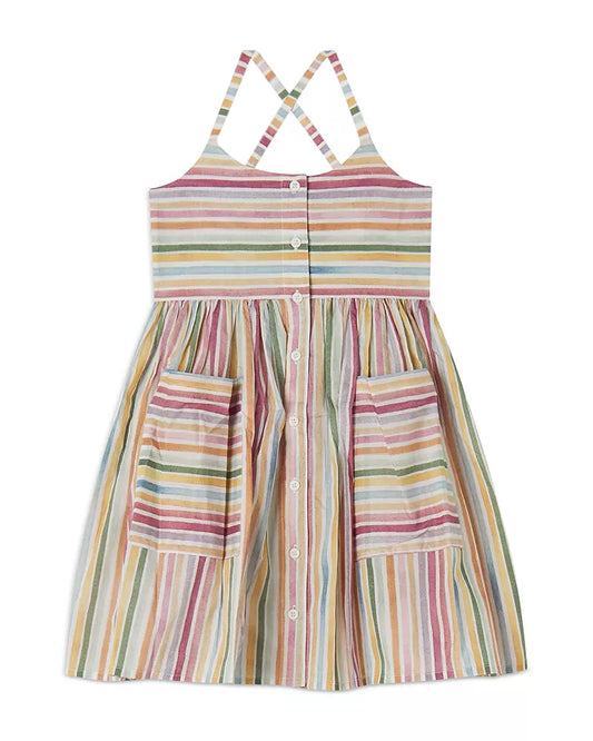Stella McCartney Girl Pastel Stripes Strappy Dress Multi