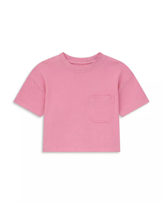 DL1961 Girls Short Sleeve Pocket Tee - Flamingo
