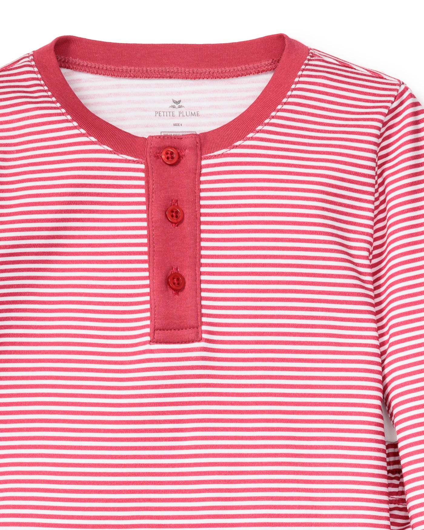 Petite Plume 100% Pima Cotton Red Stripe Pajama Set